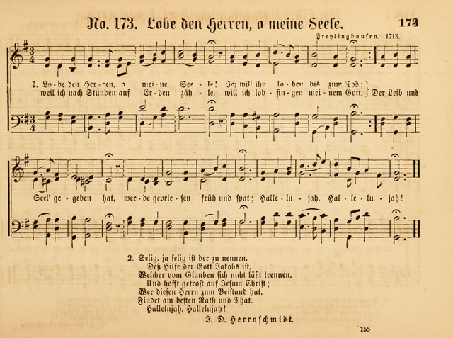 Sonntags-Schul-Harfe: sammlung drei- und vierstimmiger Lieder, Choräle und Responsorien: der Jugend der deutschen evang.-lutherischen Kirche in Amerika (Neuestes Aufl.) page 153