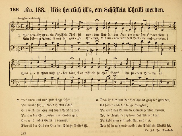 Sonntags-Schul-Harfe: sammlung drei- und vierstimmiger Lieder, Choräle und Responsorien: der Jugend der deutschen evang.-lutherischen Kirche in Amerika (Neuestes Aufl.) page 170