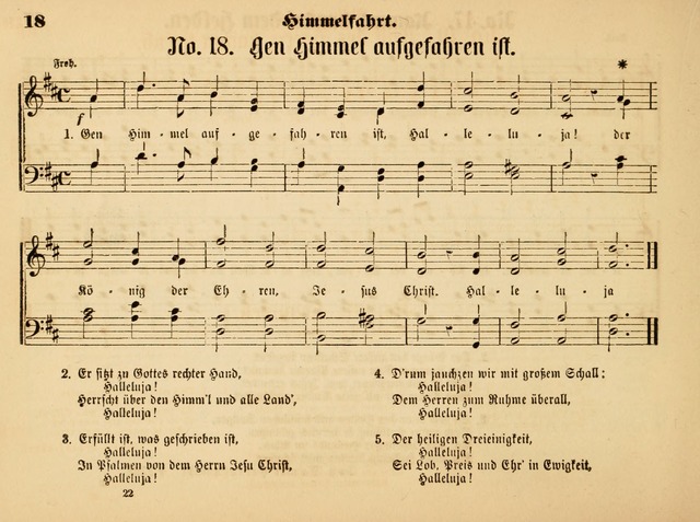 Sonntags-Schul-Harfe: sammlung drei- und vierstimmiger Lieder, Choräle und Responsorien: der Jugend der deutschen evang.-lutherischen Kirche in Amerika (Neuestes Aufl.) page 18