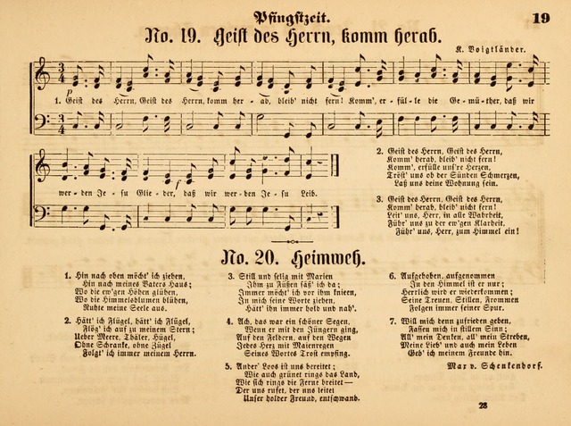 Sonntags-Schul-Harfe: sammlung drei- und vierstimmiger Lieder, Choräle und Responsorien: der Jugend der deutschen evang.-lutherischen Kirche in Amerika (Neuestes Aufl.) page 19