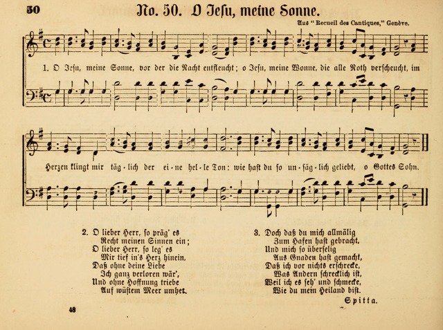 Sonntags-Schul-Harfe: sammlung drei- und vierstimmiger Lieder, Choräle und Responsorien: der Jugend der deutschen evang.-lutherischen Kirche in Amerika (Neuestes Aufl.) page 44