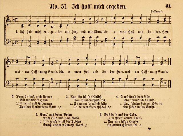 Sonntags-Schul-Harfe: sammlung drei- und vierstimmiger Lieder, Choräle und Responsorien: der Jugend der deutschen evang.-lutherischen Kirche in Amerika (Neuestes Aufl.) page 45