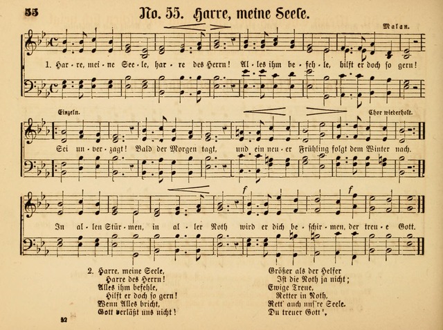 Sonntags-Schul-Harfe: sammlung drei- und vierstimmiger Lieder, Choräle und Responsorien: der Jugend der deutschen evang.-lutherischen Kirche in Amerika (Neuestes Aufl.) page 48