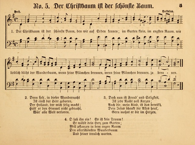 Sonntags-Schul-Harfe: sammlung drei- und vierstimmiger Lieder, Choräle und Responsorien: der Jugend der deutschen evang.-lutherischen Kirche in Amerika (Neuestes Aufl.) page 5