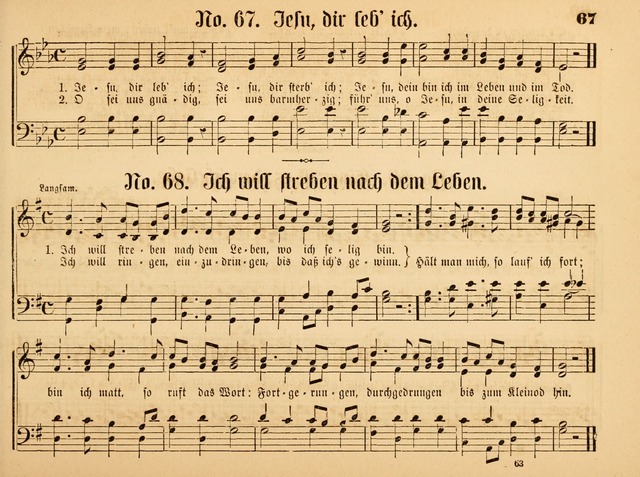 Sonntags-Schul-Harfe: sammlung drei- und vierstimmiger Lieder, Choräle und Responsorien: der Jugend der deutschen evang.-lutherischen Kirche in Amerika (Neuestes Aufl.) page 59