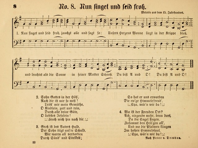 Sonntags-Schul-Harfe: sammlung drei- und vierstimmiger Lieder, Choräle und Responsorien: der Jugend der deutschen evang.-lutherischen Kirche in Amerika (Neuestes Aufl.) page 8