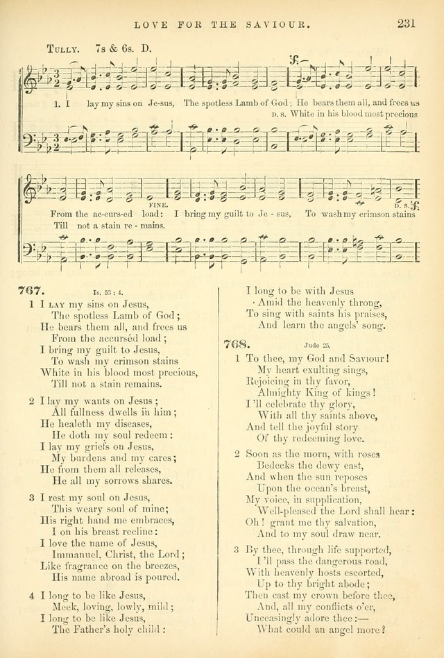 Songs for the Sanctuary: or hymns and tunes for Christian worship page 231