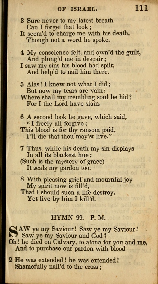 The Sweet Singer of Israel: a collection of hymns and spiritual  songs, usually sung at camp, prayer, and social meetings, and revivals of religion (New ed. much enlarged) page 111