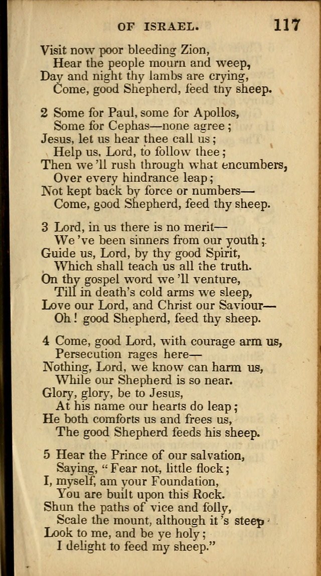 The Sweet Singer of Israel: a collection of hymns and spiritual  songs, usually sung at camp, prayer, and social meetings, and revivals of religion (New ed. much enlarged) page 117