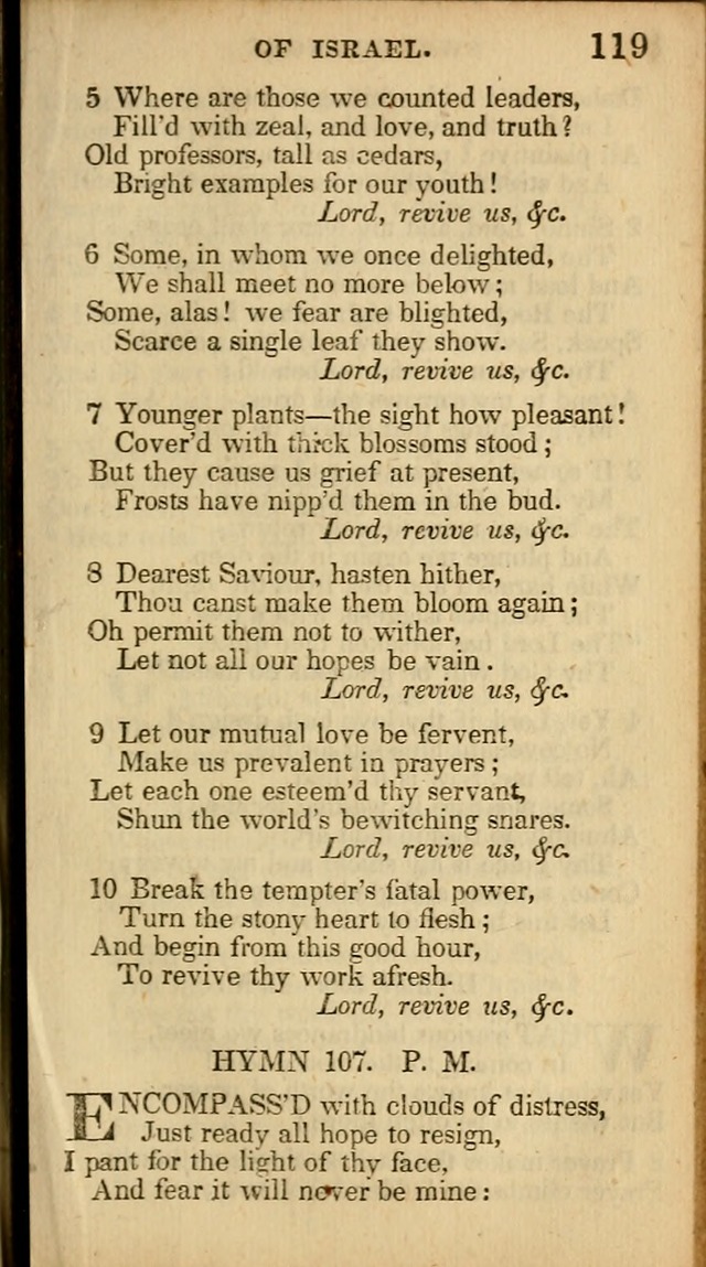 The Sweet Singer of Israel: a collection of hymns and spiritual  songs, usually sung at camp, prayer, and social meetings, and revivals of religion (New ed. much enlarged) page 119