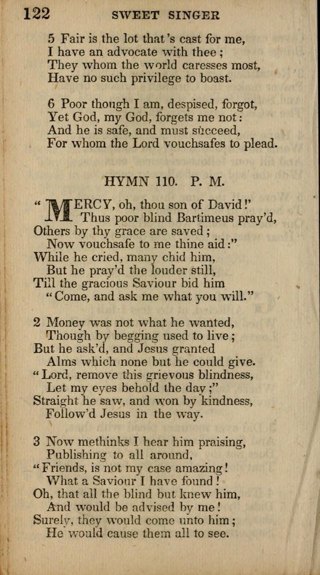 The Sweet Singer of Israel: a collection of hymns and spiritual  songs, usually sung at camp, prayer, and social meetings, and revivals of religion (New ed. much enlarged) page 122