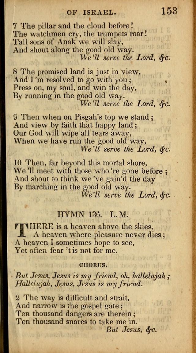 The Sweet Singer of Israel: a collection of hymns and spiritual  songs, usually sung at camp, prayer, and social meetings, and revivals of religion (New ed. much enlarged) page 153