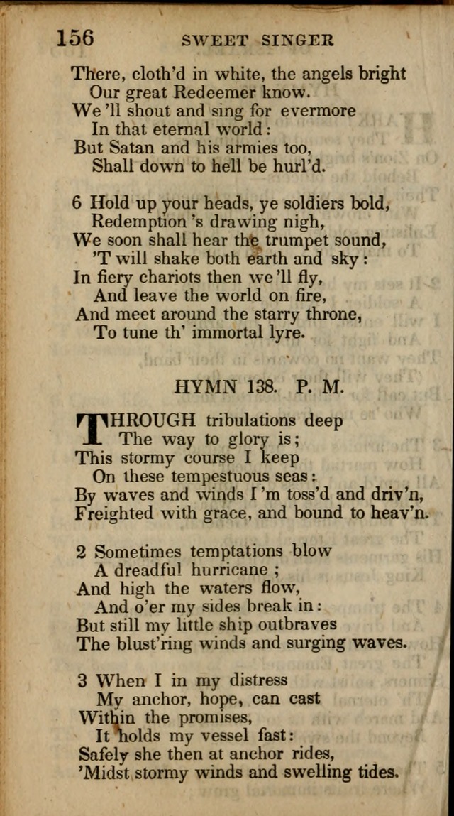 The Sweet Singer of Israel: a collection of hymns and spiritual  songs, usually sung at camp, prayer, and social meetings, and revivals of religion (New ed. much enlarged) page 156