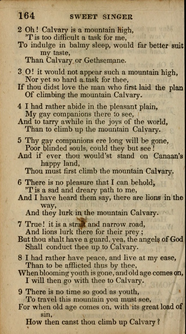 The Sweet Singer of Israel: a collection of hymns and spiritual  songs, usually sung at camp, prayer, and social meetings, and revivals of religion (New ed. much enlarged) page 164