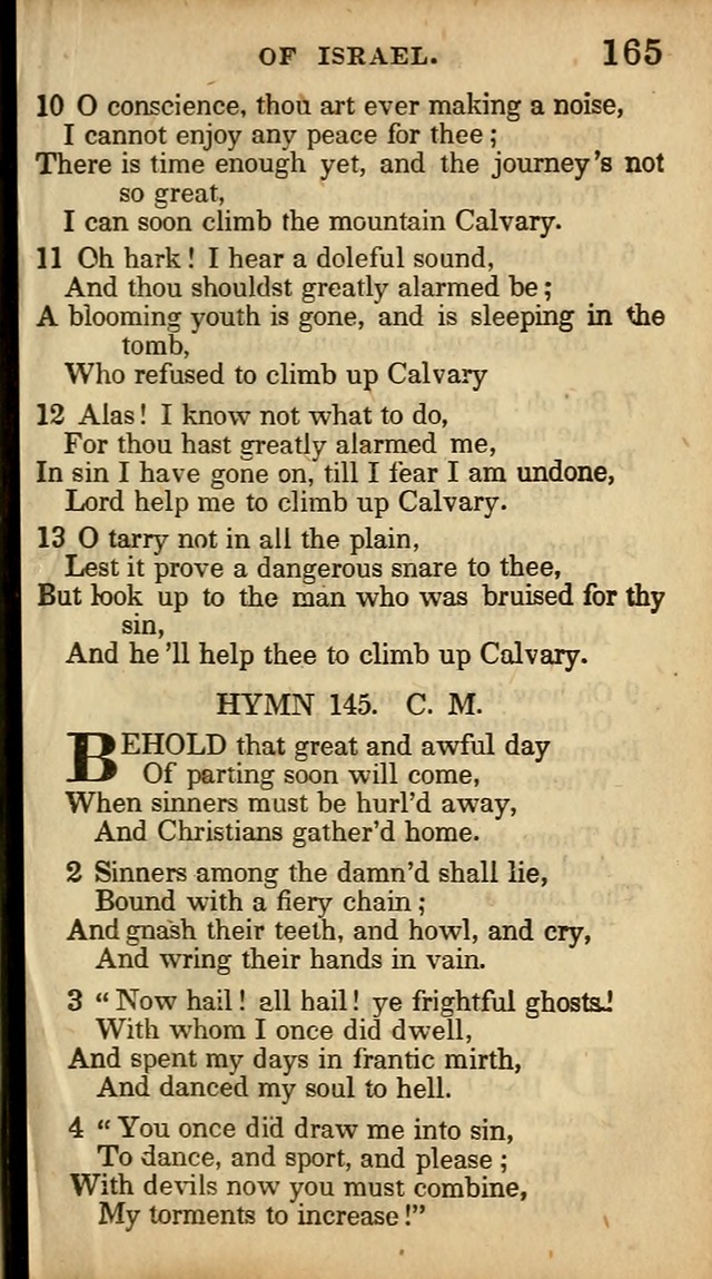 The Sweet Singer of Israel: a collection of hymns and spiritual  songs, usually sung at camp, prayer, and social meetings, and revivals of religion (New ed. much enlarged) page 165