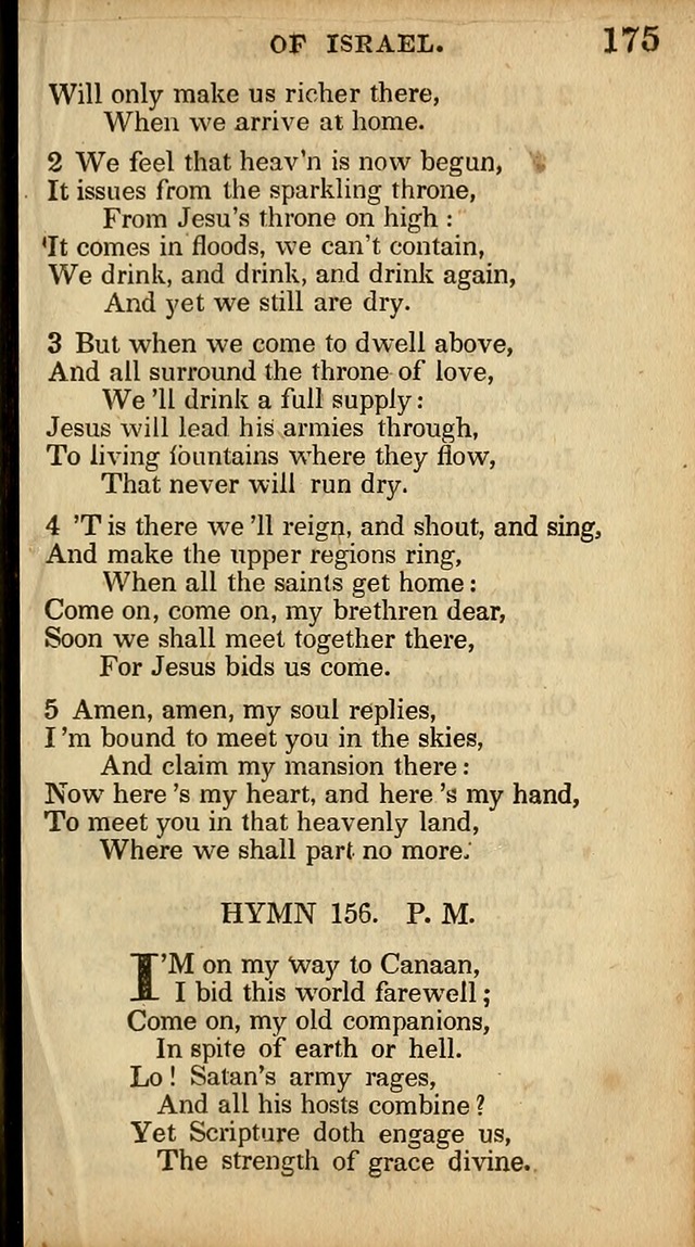 The Sweet Singer of Israel: a collection of hymns and spiritual  songs, usually sung at camp, prayer, and social meetings, and revivals of religion (New ed. much enlarged) page 175