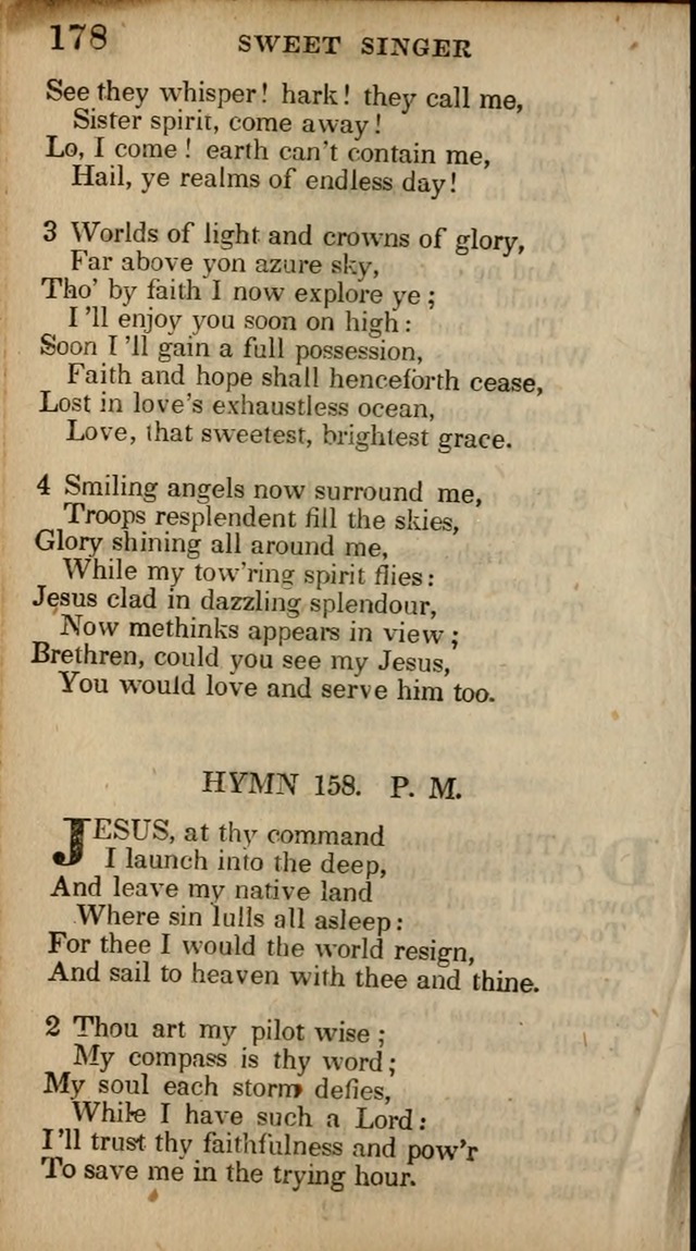 The Sweet Singer of Israel: a collection of hymns and spiritual  songs, usually sung at camp, prayer, and social meetings, and revivals of religion (New ed. much enlarged) page 178