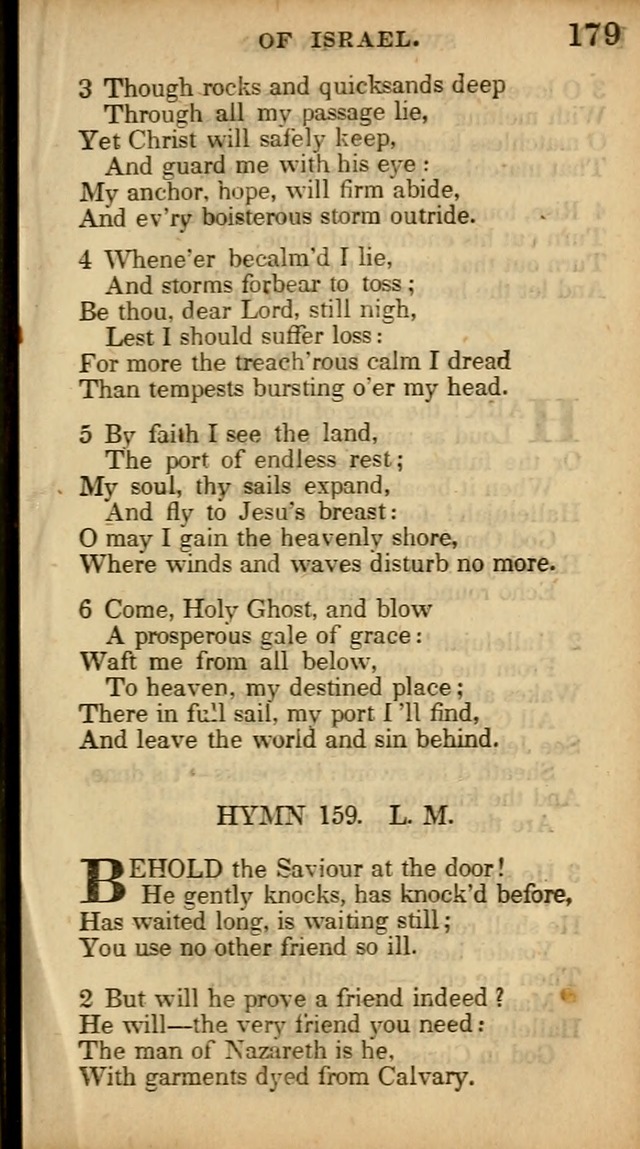 The Sweet Singer of Israel: a collection of hymns and spiritual  songs, usually sung at camp, prayer, and social meetings, and revivals of religion (New ed. much enlarged) page 179