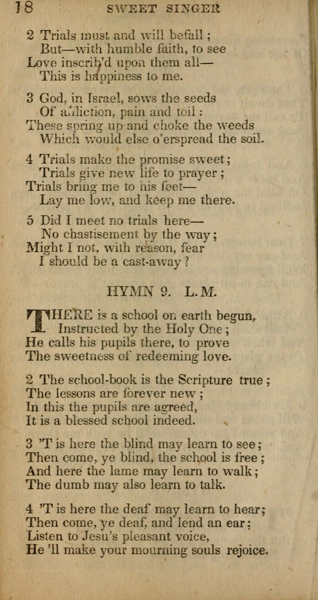 The Sweet Singer of Israel: a collection of hymns and spiritual  songs, usually sung at camp, prayer, and social meetings, and revivals of religion (New ed. much enlarged) page 18