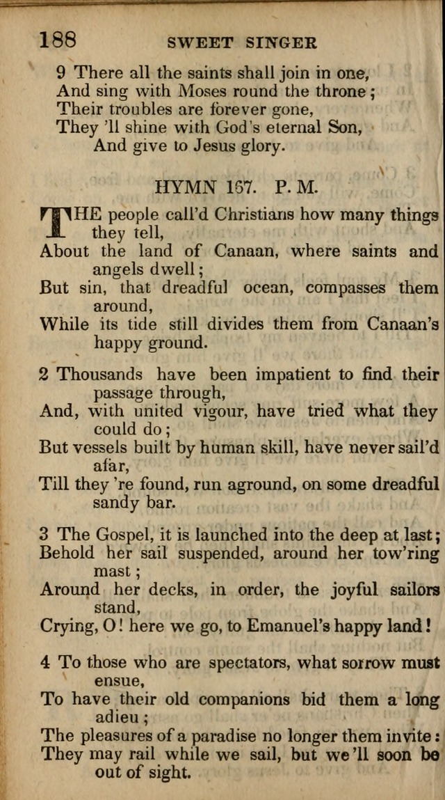 The Sweet Singer of Israel: a collection of hymns and spiritual  songs, usually sung at camp, prayer, and social meetings, and revivals of religion (New ed. much enlarged) page 188