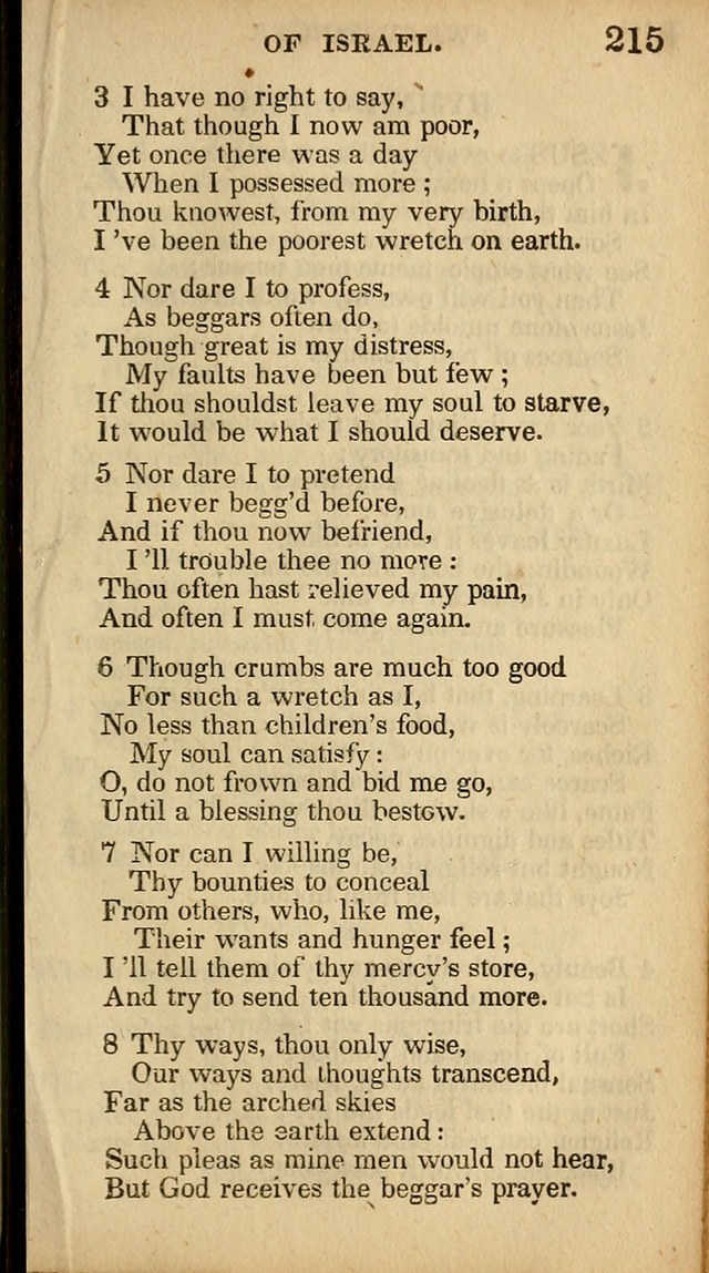 The Sweet Singer of Israel: a collection of hymns and spiritual  songs, usually sung at camp, prayer, and social meetings, and revivals of religion (New ed. much enlarged) page 215