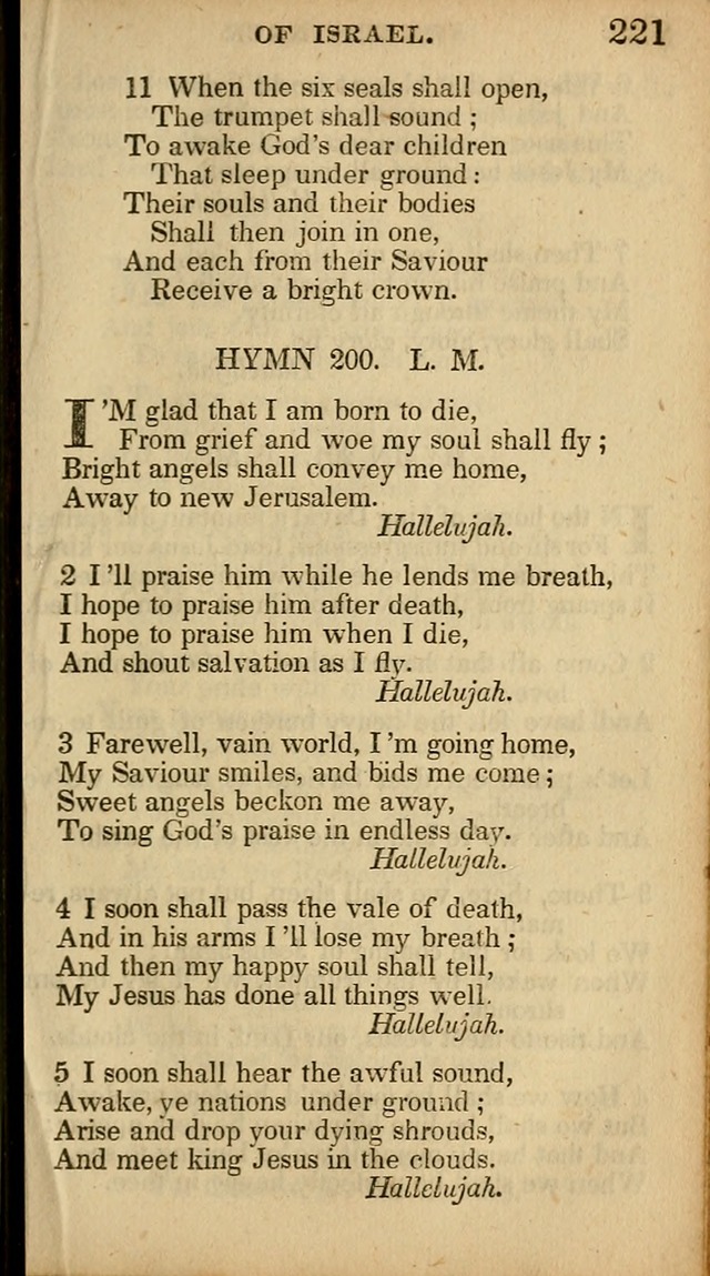 The Sweet Singer of Israel: a collection of hymns and spiritual  songs, usually sung at camp, prayer, and social meetings, and revivals of religion (New ed. much enlarged) page 221