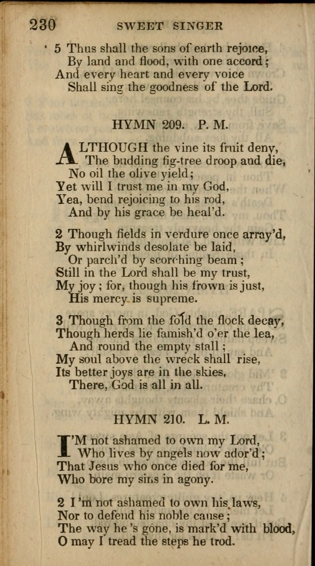 The Sweet Singer of Israel: a collection of hymns and spiritual  songs, usually sung at camp, prayer, and social meetings, and revivals of religion (New ed. much enlarged) page 230