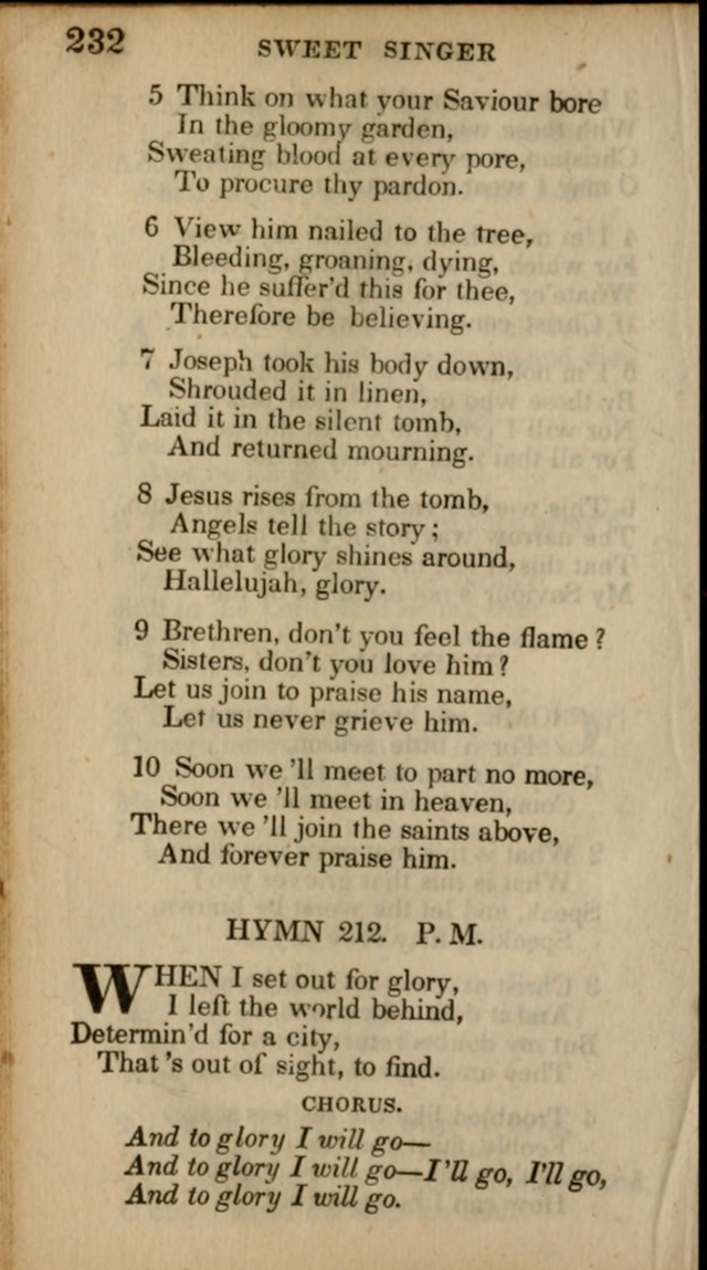 The Sweet Singer of Israel: a collection of hymns and spiritual  songs, usually sung at camp, prayer, and social meetings, and revivals of religion (New ed. much enlarged) page 232