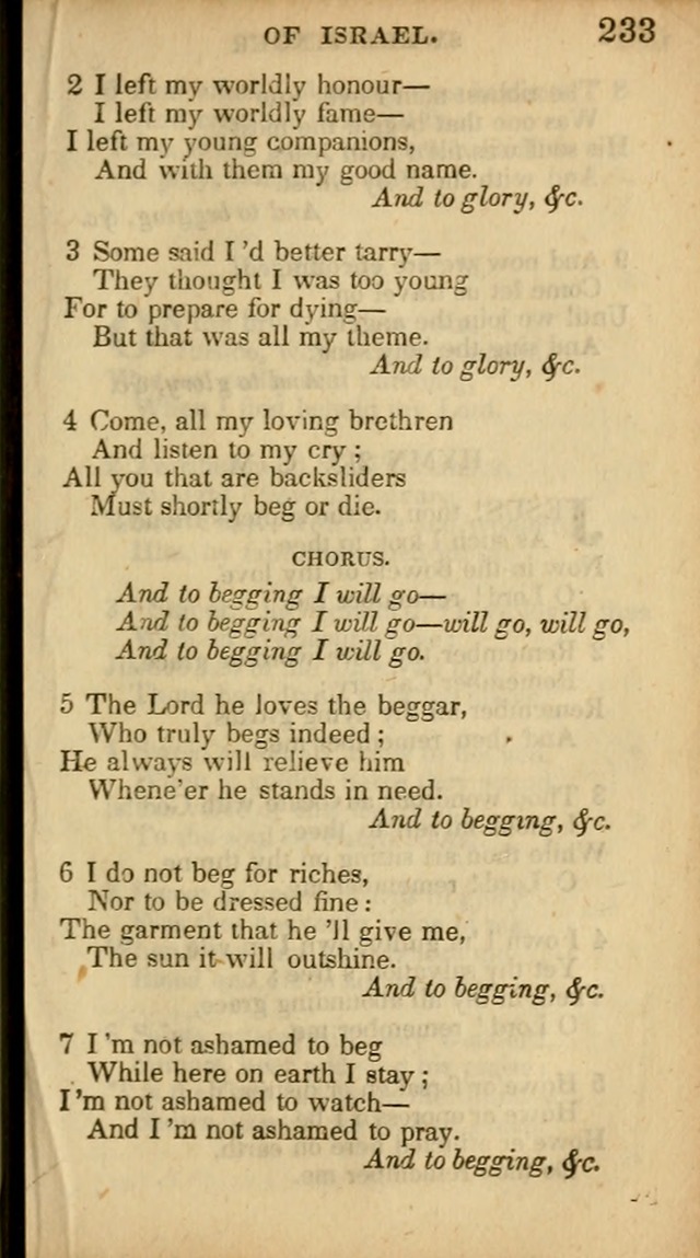 The Sweet Singer of Israel: a collection of hymns and spiritual  songs, usually sung at camp, prayer, and social meetings, and revivals of religion (New ed. much enlarged) page 233