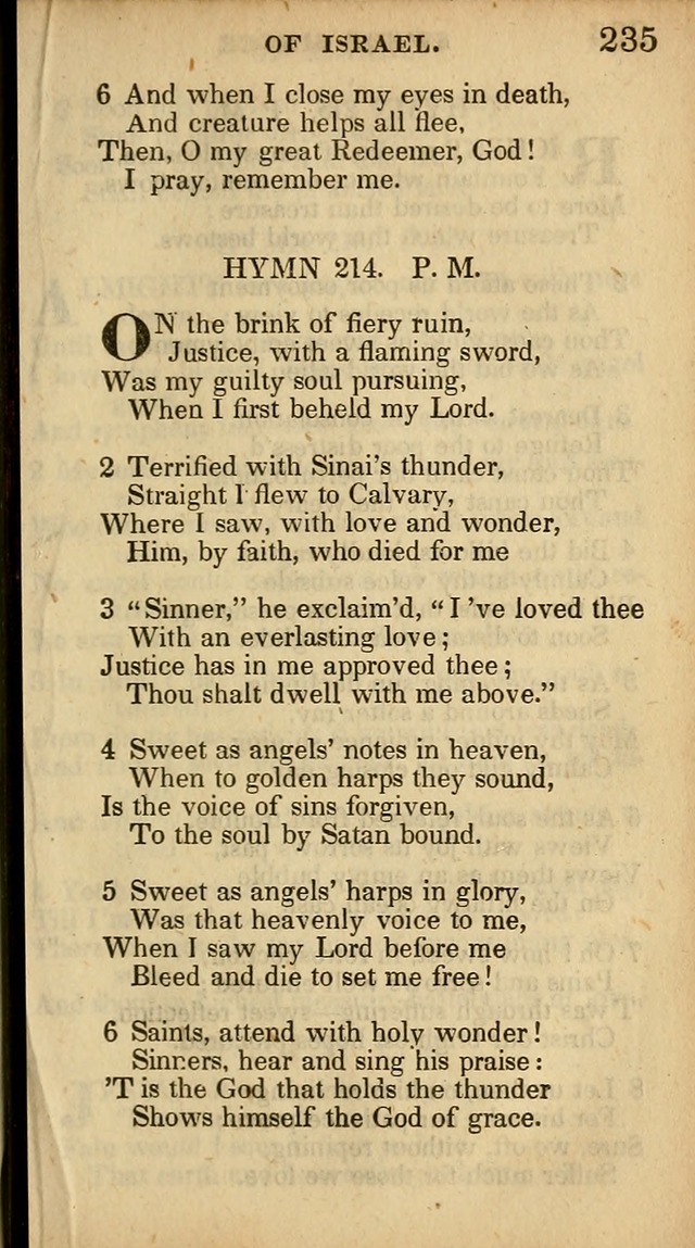 The Sweet Singer of Israel: a collection of hymns and spiritual  songs, usually sung at camp, prayer, and social meetings, and revivals of religion (New ed. much enlarged) page 235