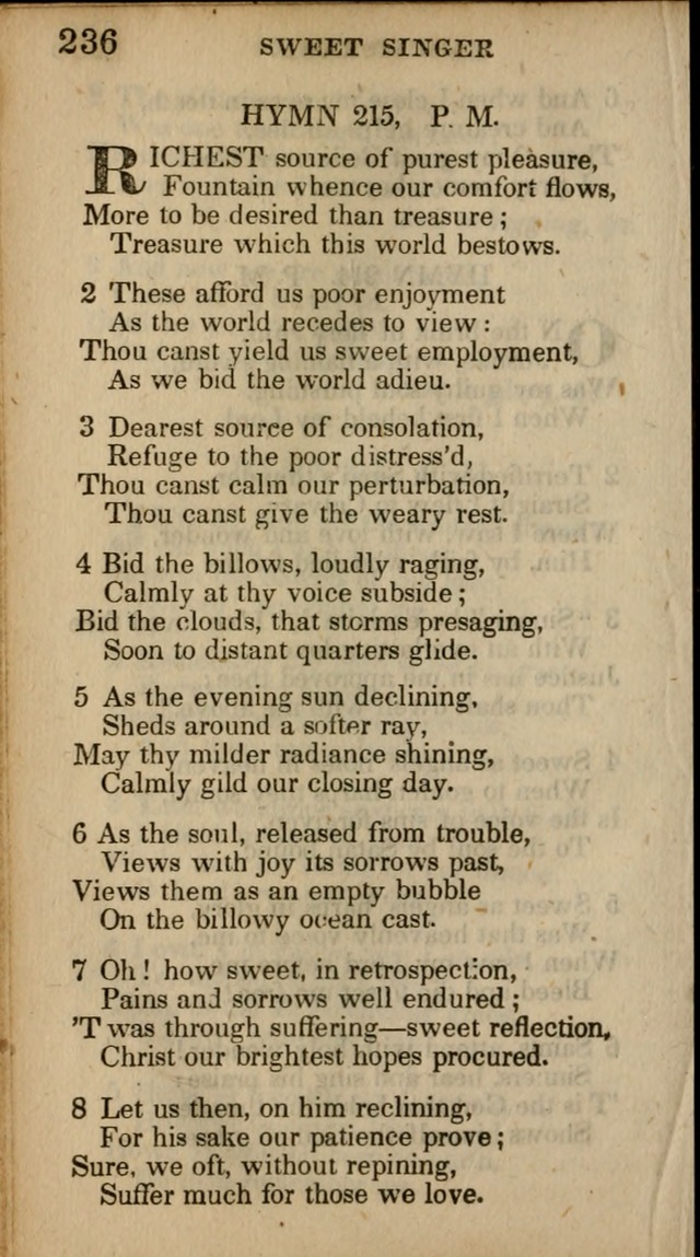 The Sweet Singer of Israel: a collection of hymns and spiritual  songs, usually sung at camp, prayer, and social meetings, and revivals of religion (New ed. much enlarged) page 236