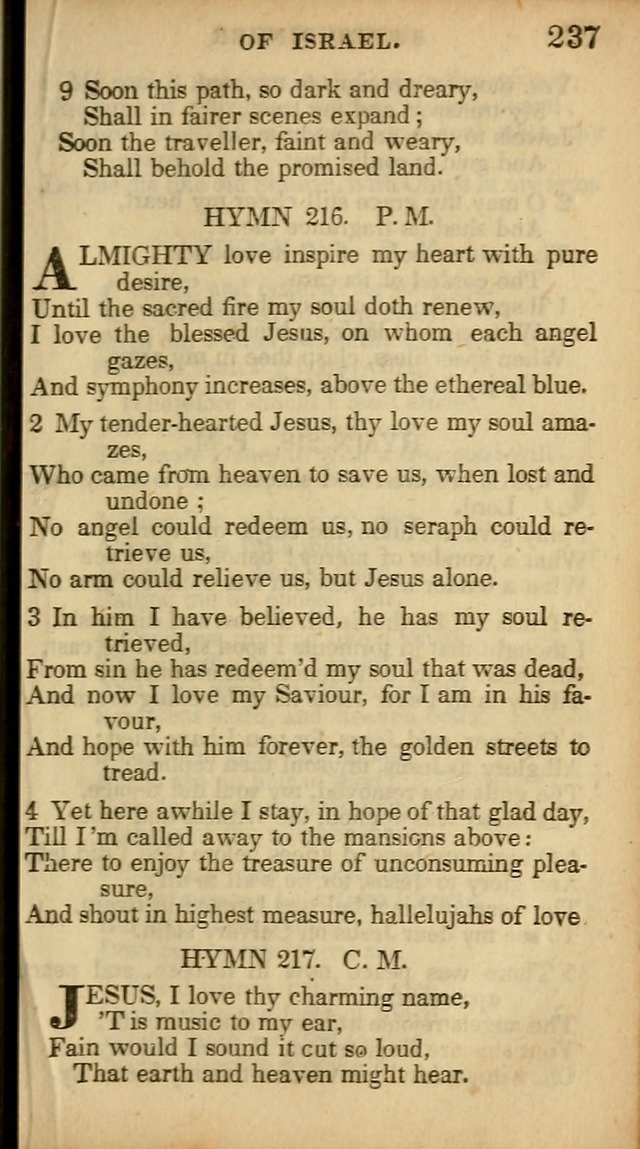 The Sweet Singer of Israel: a collection of hymns and spiritual  songs, usually sung at camp, prayer, and social meetings, and revivals of religion (New ed. much enlarged) page 237