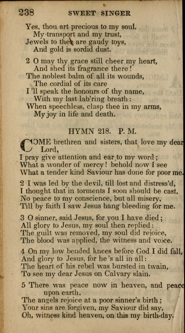 The Sweet Singer of Israel: a collection of hymns and spiritual  songs, usually sung at camp, prayer, and social meetings, and revivals of religion (New ed. much enlarged) page 238