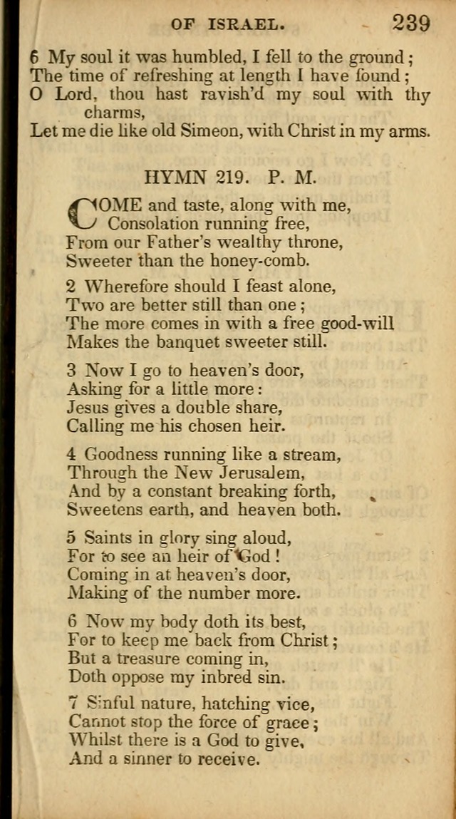 The Sweet Singer of Israel: a collection of hymns and spiritual  songs, usually sung at camp, prayer, and social meetings, and revivals of religion (New ed. much enlarged) page 239