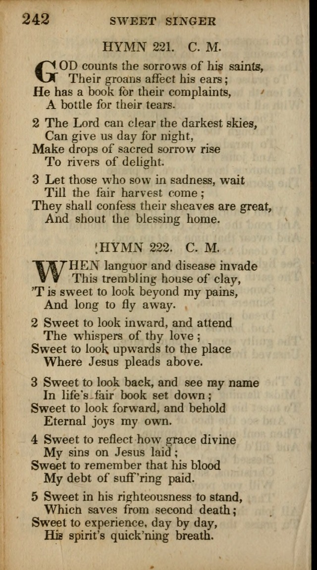 The Sweet Singer of Israel: a collection of hymns and spiritual  songs, usually sung at camp, prayer, and social meetings, and revivals of religion (New ed. much enlarged) page 242