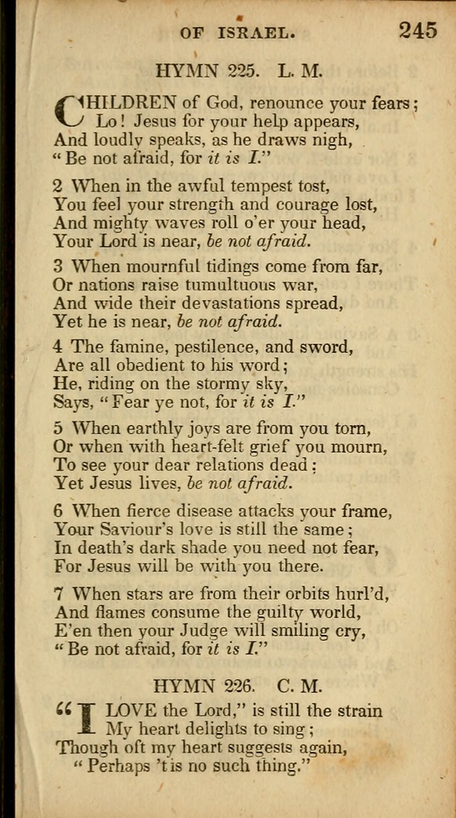 The Sweet Singer of Israel: a collection of hymns and spiritual  songs, usually sung at camp, prayer, and social meetings, and revivals of religion (New ed. much enlarged) page 245