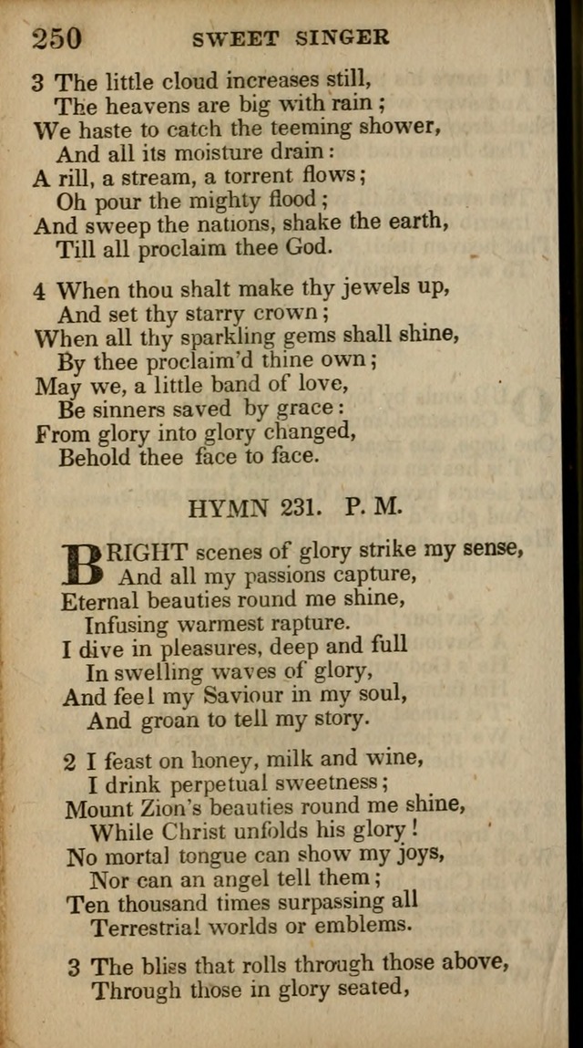 The Sweet Singer of Israel: a collection of hymns and spiritual  songs, usually sung at camp, prayer, and social meetings, and revivals of religion (New ed. much enlarged) page 250