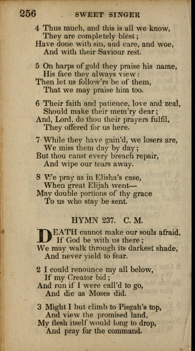 The Sweet Singer of Israel: a collection of hymns and spiritual  songs, usually sung at camp, prayer, and social meetings, and revivals of religion (New ed. much enlarged) page 256