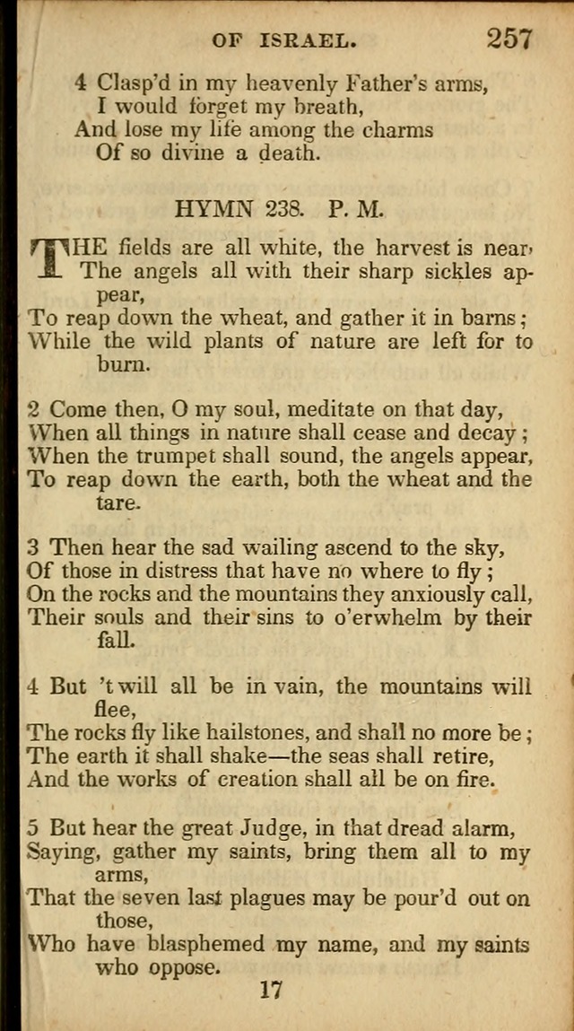 The Sweet Singer of Israel: a collection of hymns and spiritual  songs, usually sung at camp, prayer, and social meetings, and revivals of religion (New ed. much enlarged) page 257