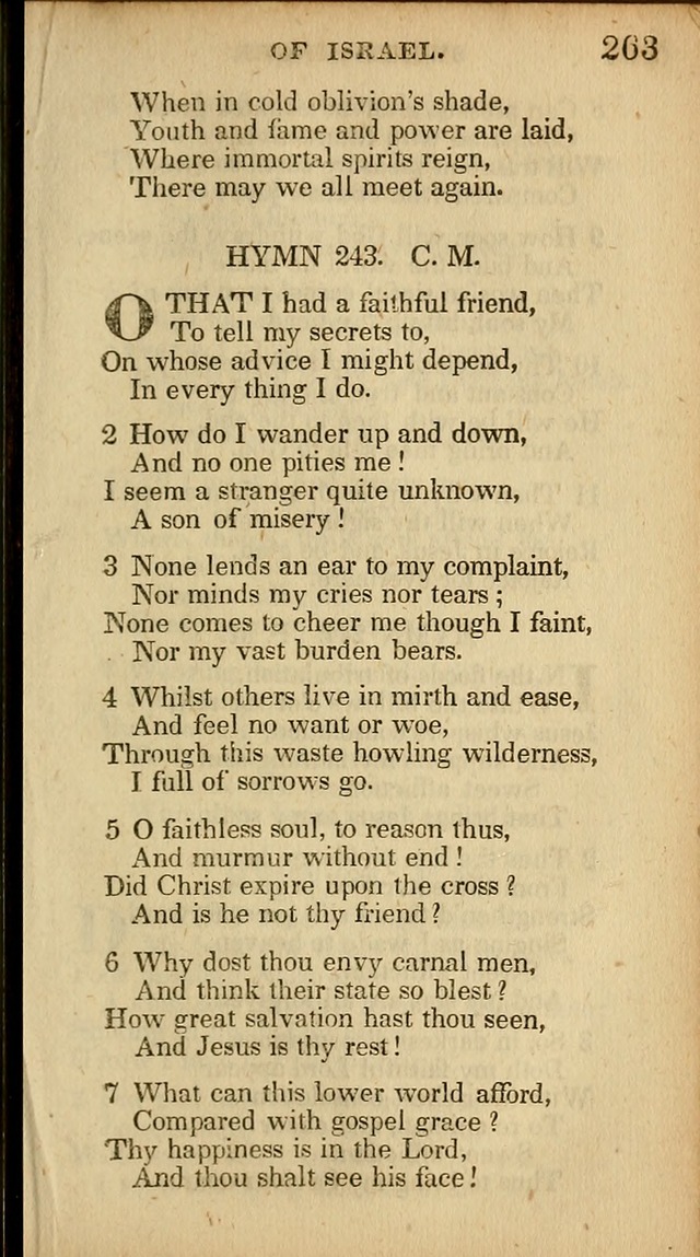 The Sweet Singer of Israel: a collection of hymns and spiritual  songs, usually sung at camp, prayer, and social meetings, and revivals of religion (New ed. much enlarged) page 263
