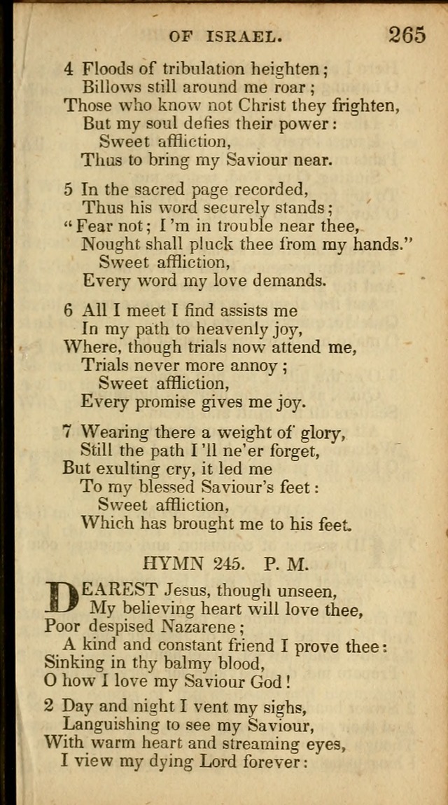 The Sweet Singer of Israel: a collection of hymns and spiritual  songs, usually sung at camp, prayer, and social meetings, and revivals of religion (New ed. much enlarged) page 265