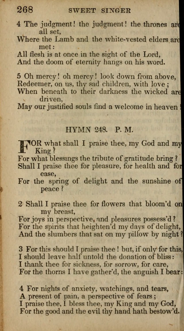 The Sweet Singer of Israel: a collection of hymns and spiritual  songs, usually sung at camp, prayer, and social meetings, and revivals of religion (New ed. much enlarged) page 268