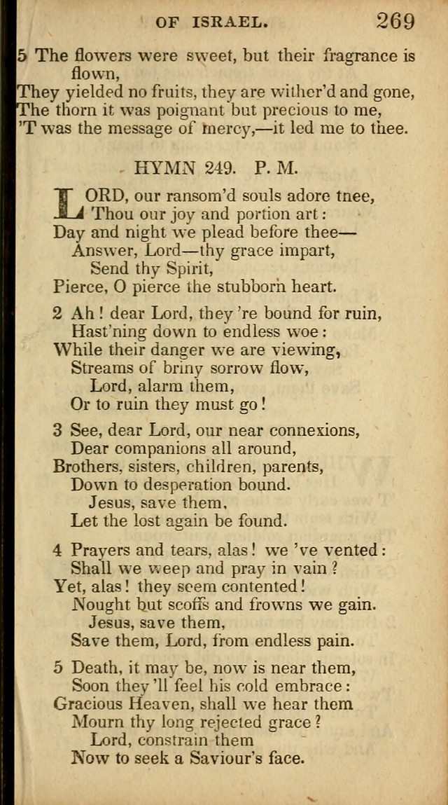 The Sweet Singer of Israel: a collection of hymns and spiritual  songs, usually sung at camp, prayer, and social meetings, and revivals of religion (New ed. much enlarged) page 269