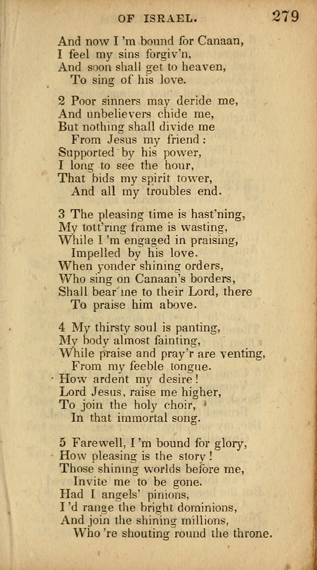 The Sweet Singer of Israel: a collection of hymns and spiritual  songs, usually sung at camp, prayer, and social meetings, and revivals of religion (New ed. much enlarged) page 279