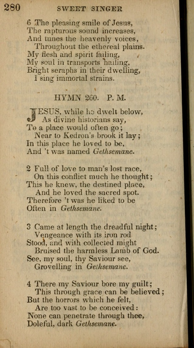 The Sweet Singer of Israel: a collection of hymns and spiritual  songs, usually sung at camp, prayer, and social meetings, and revivals of religion (New ed. much enlarged) page 280