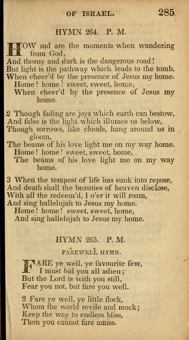 The Sweet Singer of Israel: a collection of hymns and spiritual  songs, usually sung at camp, prayer, and social meetings, and revivals of religion (New ed. much enlarged) page 285