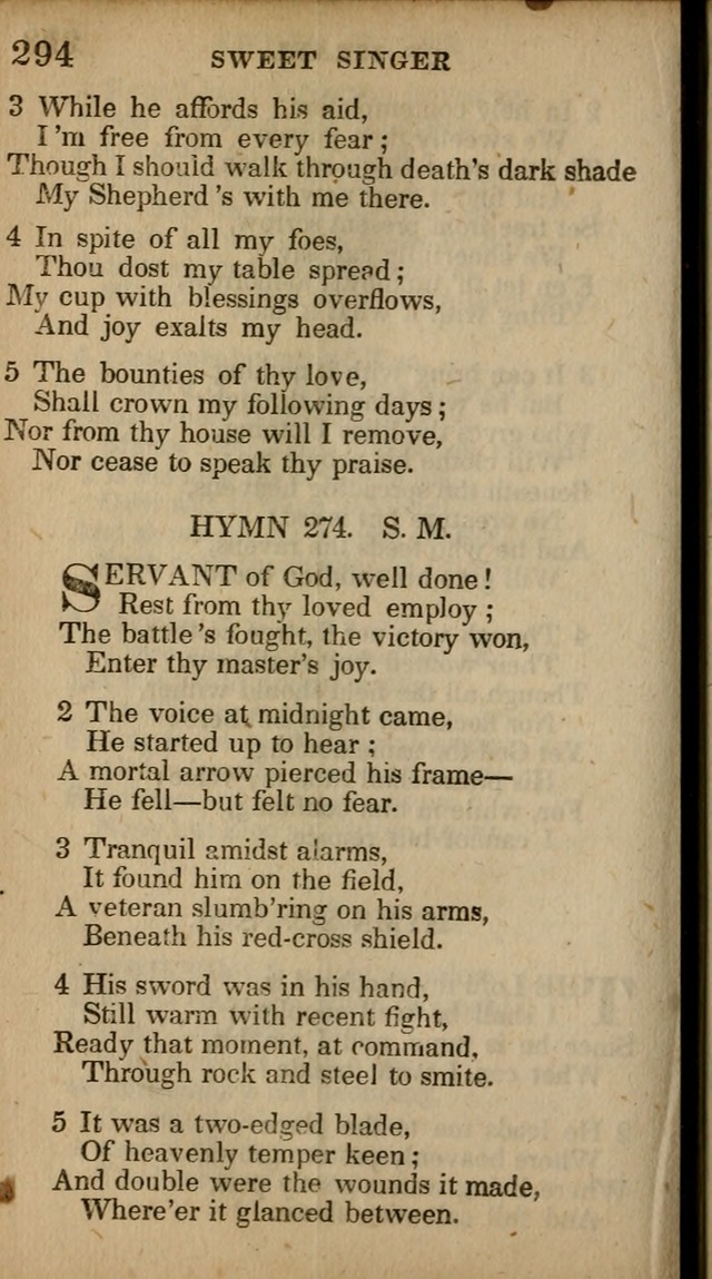 The Sweet Singer of Israel: a collection of hymns and spiritual  songs, usually sung at camp, prayer, and social meetings, and revivals of religion (New ed. much enlarged) page 294