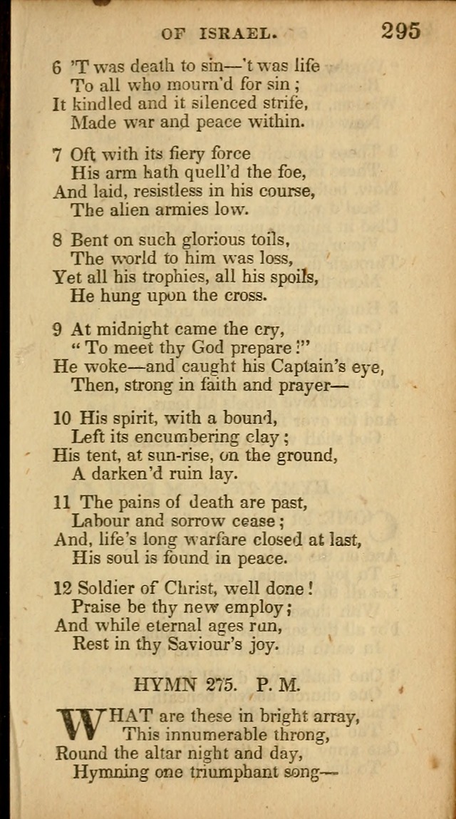 The Sweet Singer of Israel: a collection of hymns and spiritual  songs, usually sung at camp, prayer, and social meetings, and revivals of religion (New ed. much enlarged) page 295