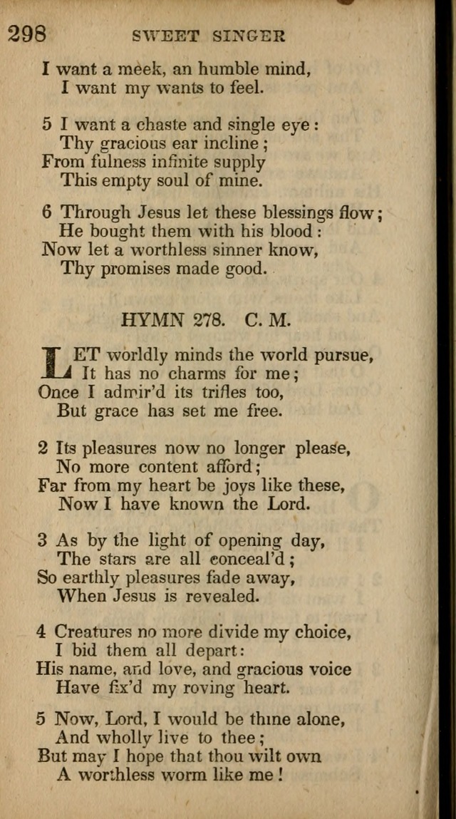 The Sweet Singer of Israel: a collection of hymns and spiritual  songs, usually sung at camp, prayer, and social meetings, and revivals of religion (New ed. much enlarged) page 298