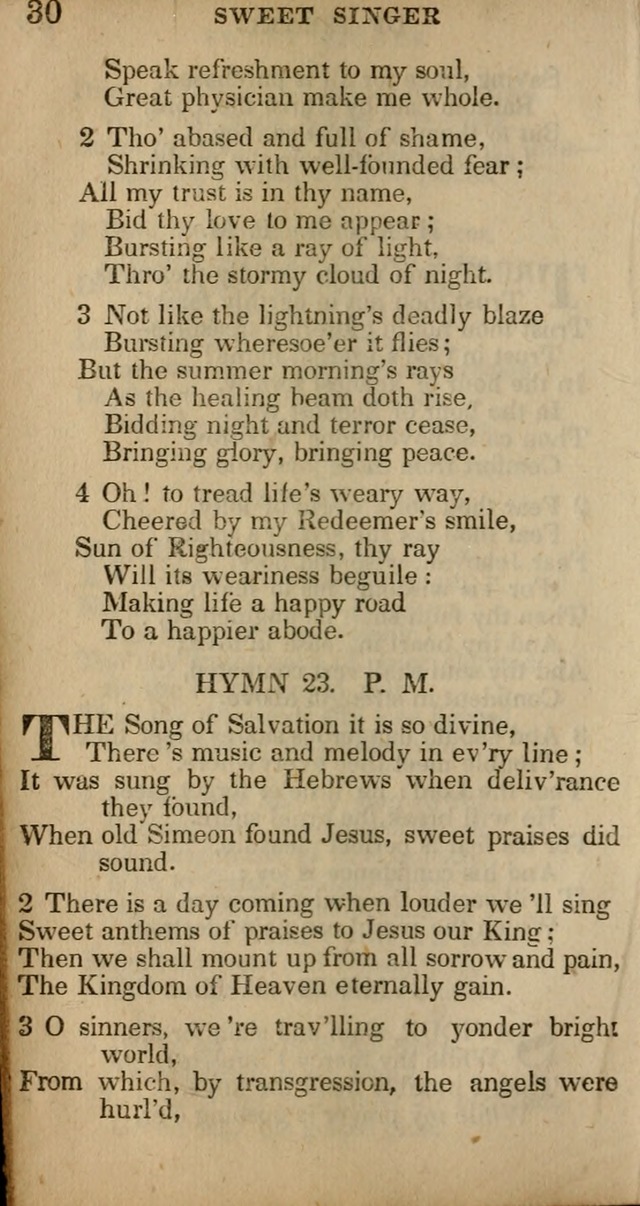 The Sweet Singer of Israel: a collection of hymns and spiritual  songs, usually sung at camp, prayer, and social meetings, and revivals of religion (New ed. much enlarged) page 30